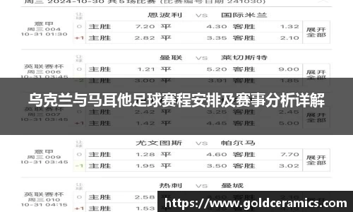 乌克兰与马耳他足球赛程安排及赛事分析详解